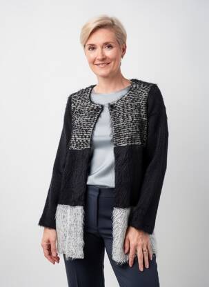 Gilet manches longues col rond noir MERI & ESCA femme