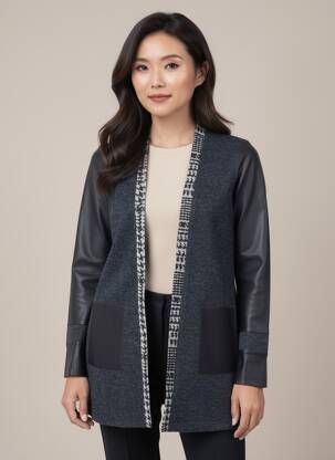 Gilet manches longues stretch gris MERI & ESCA femme
