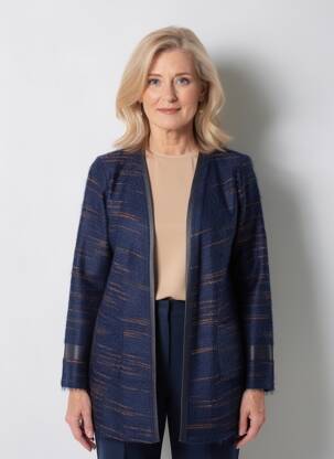 Gilet manches longues stretch bleu MERI & ESCA femme