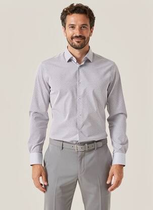 Chemise manches longues imprimé fantaisie bleu DANIEL HECHTER homme