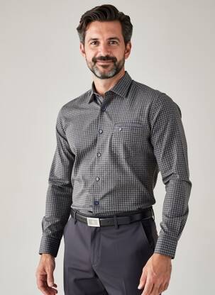 Chemise manches longues imprimé fantaisie gris DIGEL homme
