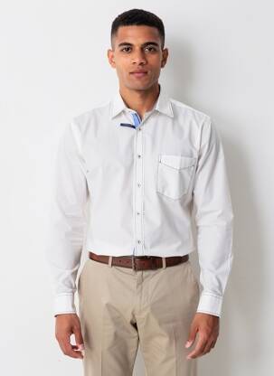 Chemise manches longues poches blanc HECHTER STUDIO homme