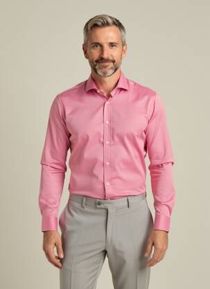Chemise manches longues coupe droite rose DANIEL HECHTER homme