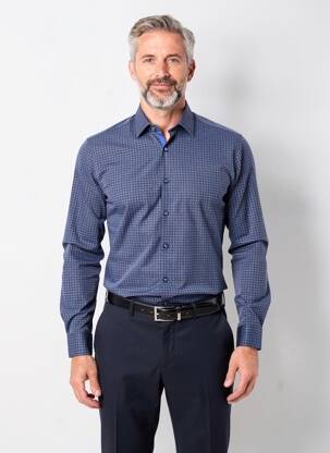 Chemise manches longues imprimé fantaisie bleu DIGEL homme