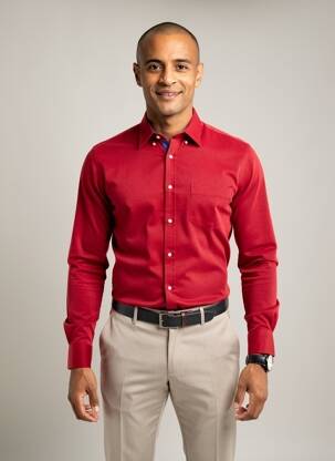Chemise manches longues poches rouge BEN GREEN homme