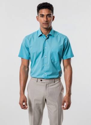 Chemise manches longues poches bleu SEIDENSTICKER homme
