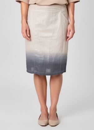 Jupe mi-longue taille normale beige MERI & ESCA femme