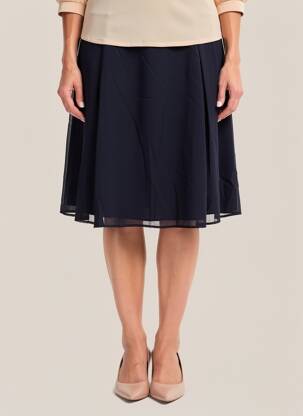 Jupe mi-longue taille normale bleu GUY DUBOUIS femme