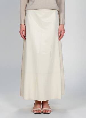 Jupe longue fermeture zippée au dos beige MILA PALOMA femme