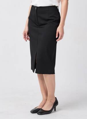 Jupe mi-longue stretch noir EAST DRIVE femme