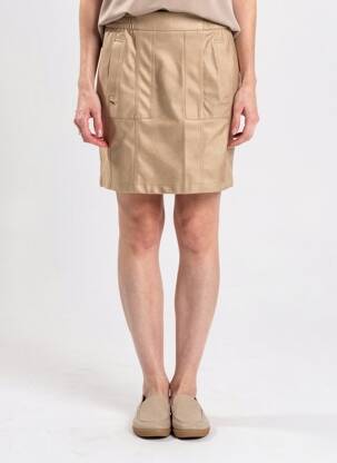 Jupe courte taille élastique beige STREET ONE femme