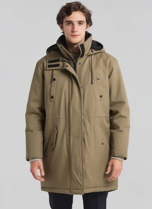 Parka manches longues a capuche vert THE KOOPLES homme