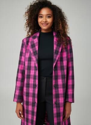 Manteau long coupe droite sans capuche violet THE KOOPLES femme