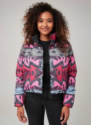 Doudoune manches longues sans capuche rose NIKE femme