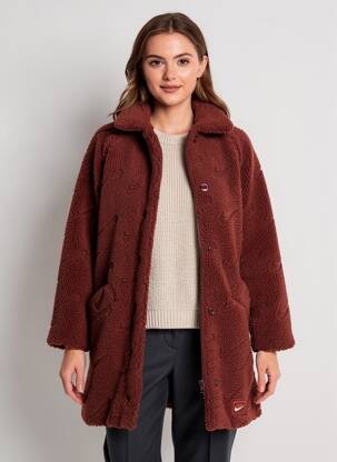 Manteau long coupe droite sans capuche marron NIKE femme