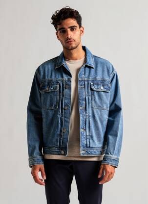 Veste casual fermeture boutonnée sur le devant bleu GUESS homme