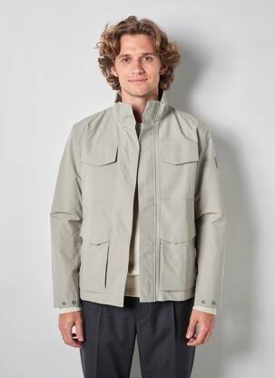 Blouson fermeture zippée sous rabat pressionné vert GUESS homme