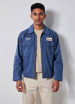 Veste casual resserrée sur le bas bleu GUESS homme