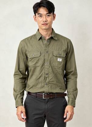 Veste casual fermeture boutonnée sur le devant vert GUESS homme