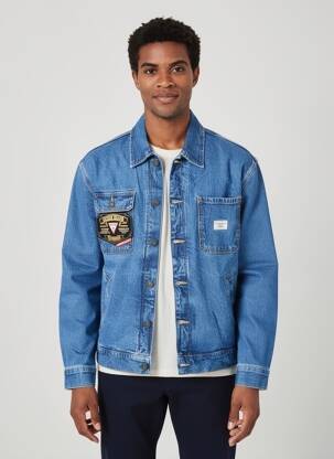 Veste casual fermeture boutonnée sur le devant bleu GUESS homme