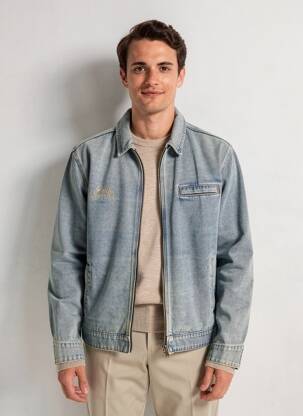 Veste casual coupe droite bleu GUESS homme