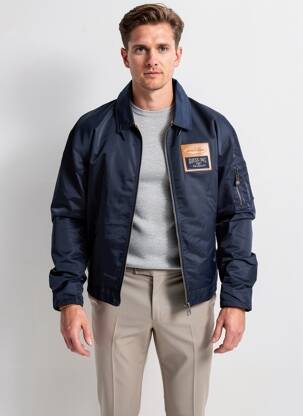 Blouson poches bleu GUESS homme