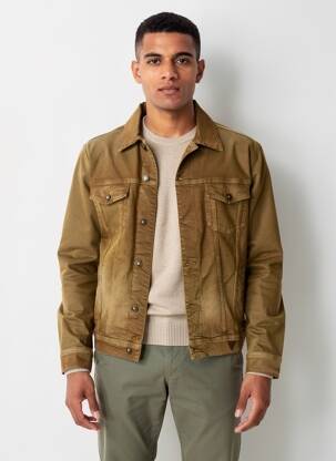 Veste casual fermeture boutonnée sur le devant marron GUESS homme