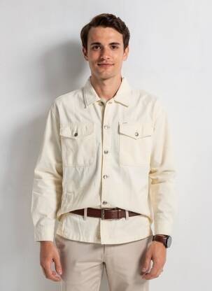 Chemise manches longues poches beige GUESS homme