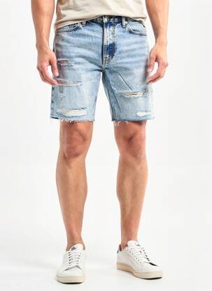 Bermuda tissage denim taille normale bleu GUESS homme