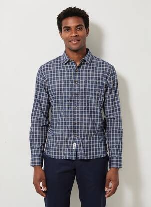 Chemise manches longues poches bleu GUESS homme