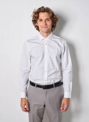 Chemise manches longues coupe cintrée blanc GUESS homme