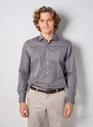Chemise manches longues coupe cintrée gris GUESS homme