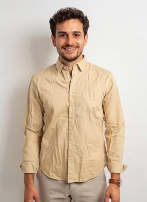 Chemise manches longues poches beige MARCIANO BY GUESS homme