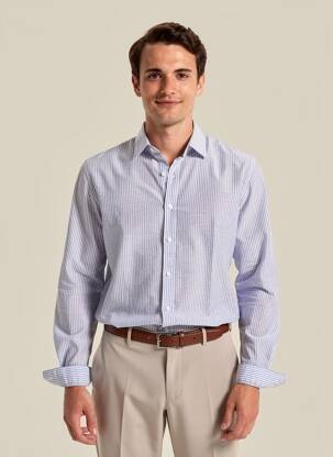 Chemise manches longues coupe cintrée bleu GUESS homme