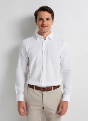Chemise manches longues coupe cintrée blanc GUESS homme