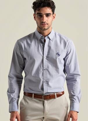 Chemise manches longues coupe droite gris GUESS homme