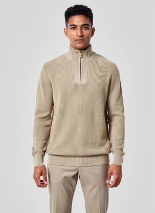 Pull stretch manches longues beige GUESS homme