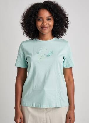 T-shirt sérigraphie avec strass manches courtes bleu DAMART femme
