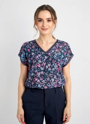 Top imprimé fantaisie manches courtes bleu DAMART femme