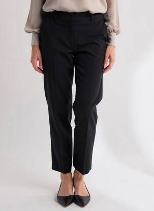 Pantalon chino fermeture zippée sous rabat avec crochet taille normale bleu GERARD DAREL femme