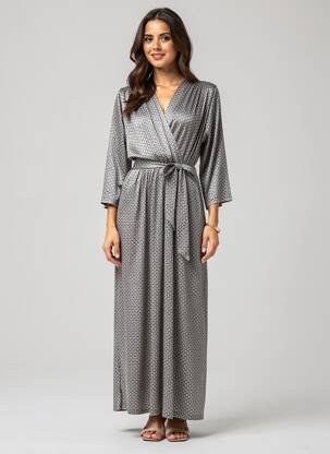 Robe longue manches longues manches longues noir AU SOLEIL DE ST TROPEZ femme