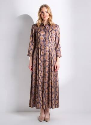 Robe longue manches longues manches longues marron PINKO femme