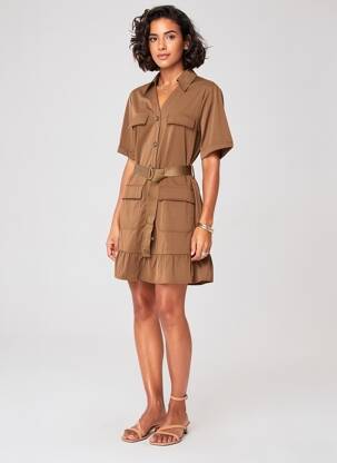 Robe courte manches courtes manches courtes marron LIU JO femme