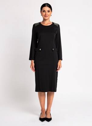 Robe mi-longue manches longues manches longues noir LIU JO femme