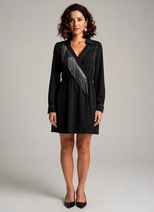Robe courte manches longues manches longues noir LIU JO femme