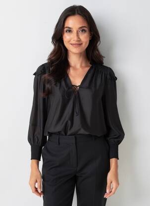 Blouse manches longues manches longues noir PINKO femme