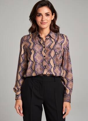 Chemisier coupe cintrée manches longues marron PINKO femme