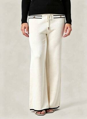 Pantalon flare stretch taille haute beige LIU JO femme