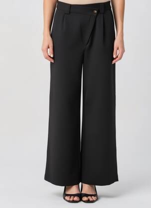 Pantalon large fermeture zippée sous rabat boutonné taille normale noir CHARLIE JOE femme