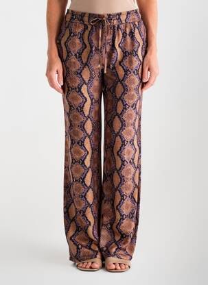 Pantalon large coupe fluide taille normale marron PINKO femme